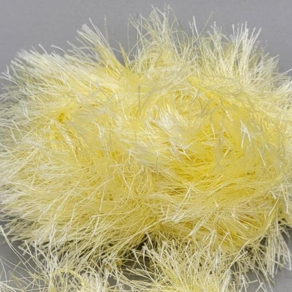 Lion Brand Yarn Fun Fur Bulky Eyelash Light Yellow 1 Skein